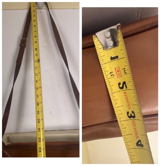 LANCEL Vintage 80s 90 Leather Shoulder Hobo Crossbody Bag Logo Minimalist Brown - Picture 14 of 16